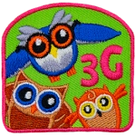 Three different owl ages with the symbols 3G next to them.