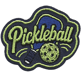 Two green paddles behind the word Pickleball.