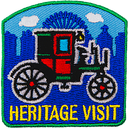 A red and green carriage above the words Heritage Visit.