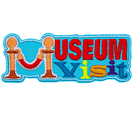 The word Museum Visit is made up of colourful letters.