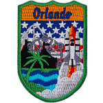 The word Orlando is underneath a myriad of Los Angeles-themed symbols.