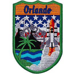 The word Orlando is underneath a myriad of Los Angeles-themed symbols.