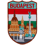 The name Budapest is above the Hungary flag and Hereo's Square. 