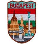 The name Budapest is above the Hungary flag and Hereo's Square. 