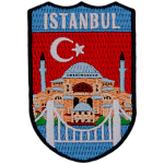 A shield featuring the Hagia Sophia and Bosphorus Bridge, under the name Istanbul.