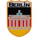 The name Burlin is above the German flag and Brandenburg Gate.