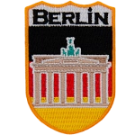 The name Burlin is above the German flag and Brandenburg Gate.