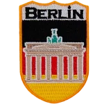 The name Burlin is above the German flag and Brandenburg Gate.