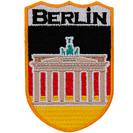 The name Burlin is above the German flag and Brandenburg Gate.