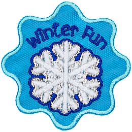 A single snowflake is displayed on this uniquely shaped crest.