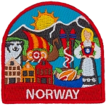 This tourist patch showcases Norwegian culture.
