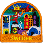 This tourist patch showcases Swedish culture.