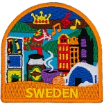 This tourist patch showcases Swedish culture.