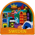 This tourist patch showcases Swedish culture.