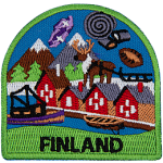 This tourist patch showcases Finlandian culture.