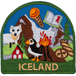 This tourist patch showcases Icelandic culture.