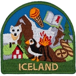 This tourist patch showcases Icelandic culture.