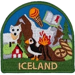 This tourist patch showcases Icelandic culture.