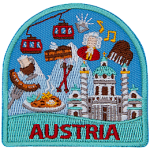 This tourist patch showcases Austrian culture.