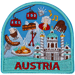 This tourist patch showcases Austrian culture.