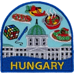 This tourist patch showcases Hungarian culture.