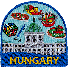 This tourist patch showcases Hungarian culture.