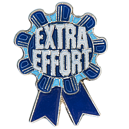 A blue ribbon that reads Extra Effort.