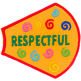 The word Respectful is surrounded by multicoloured swirls on a yellow background.