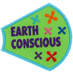 The words Earth Conscious are surrounded by multicoloured Xs.