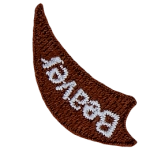A brown flame with the word Beaver on it.