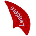 A red flame with the word Leader on it.