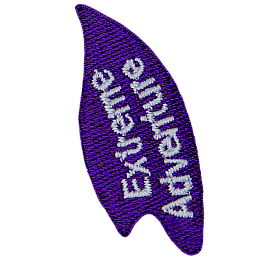 The words Extreme Adventure are stitched on a purple flame.