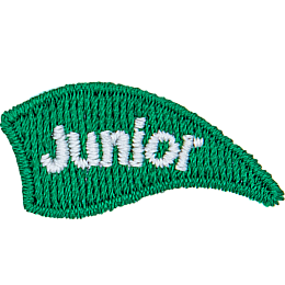 A green flame with the word Junior on it.