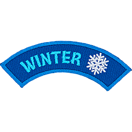 This rounded rocker has the word Winter followed by a snowflake.