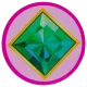 Emerald - Pink Circle Sticker (holographic glossy)