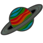 The planet Saturn and its rings.