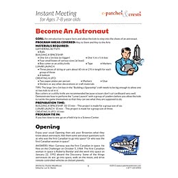 Instant Meeting instructions for pretending to Become An Astronaut.