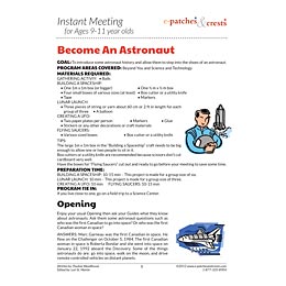 Instant Meeting instructions for pretending to Become An Astronaut.