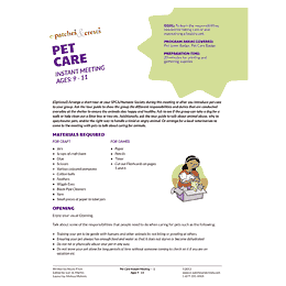 Pet Care 9-11 yrs