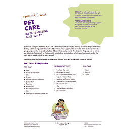 Pet Care 12-17 yrs