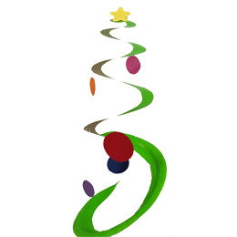 A Christmas tree made from a plate cut into a spiral.