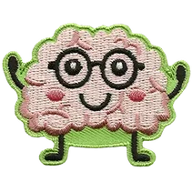 A kawaii brain wearing glasses.