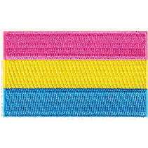 Three horizontal bars of pink, yellow, and blue make up the pansexual pride flag.