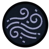 An artistic rendition of wind on a black background. 