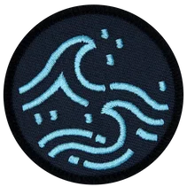 A wave on a black background.