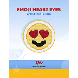 Emoji heart eyes cross stitch pattern.