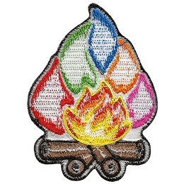 The back of a patch with a heat seal coating.