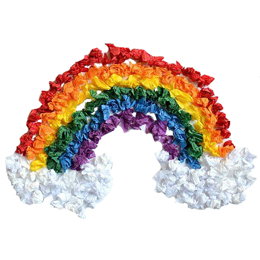A rainbow made out of rocks.