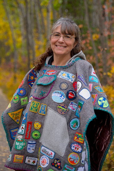 lori wearing camp blanket.jpg